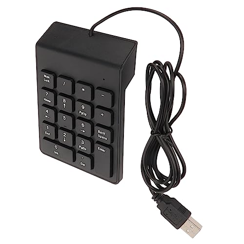 Wired Number Pad 18 Keys, Ergonomic USB Mini Numeric Keypad, Plug and Play Quiet Typing for PC Laptop Desktop, 2 Pack (1PC) - size: 1PC