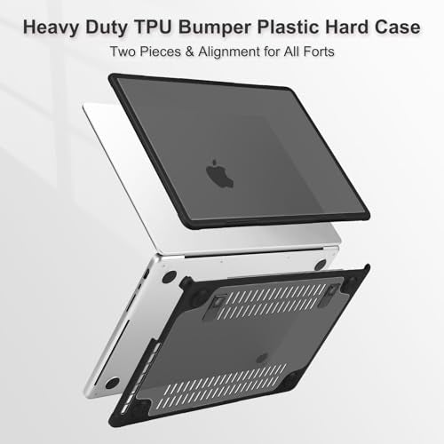 MOSISO Compatible with MacBook Pro 14 inch Case M5 M4 M3 M2 M1 2026-2021 | 4 in 1 Kit Shock-Absorbing Shell with Fold Kickstand, A3427 A3426 A3434 A3112 A3185 A3401 A2918 A2992 A2779 A2442, Black - color: Black