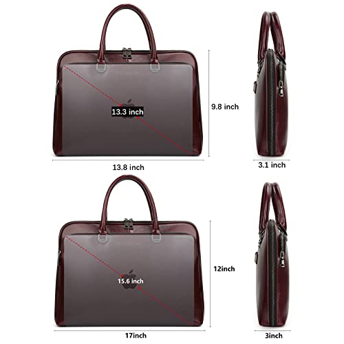 Blofinche Laptop Messenger shoulder bag: Genuine Leather work Briefcase 13.3 15.6 inch designer Satchel handbag - color: Coffee, size: 13.3 inch