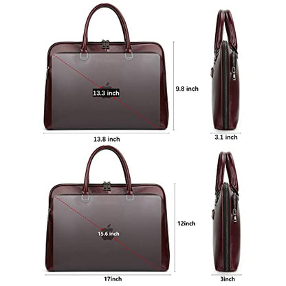 Blofinche Laptop Messenger shoulder bag: Genuine Leather work Briefcase 13.3 15.6 inch designer Satchel handbag - color: Coffee, size: 13.3 inch