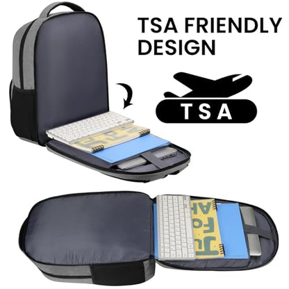 BIKROD Backpack for Men, TSA Travel Backpack, College Backpacks Water Resistant Back Pack, Business Anti Theft Durable Computer Bag Gifts Fits 15.6 Inch Laptop, Grey - color: Grey, size: 15.6 Inch