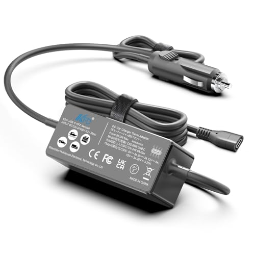 KFD 65W 60W USB C Car Charger 12V-24V DC Adapter for Boost X GBX45 GBX55 GBX75 GBX155 UltraSafe Portable Jump Starter Power Supply Cord GBC011 Boost X Vehicle Car Charger