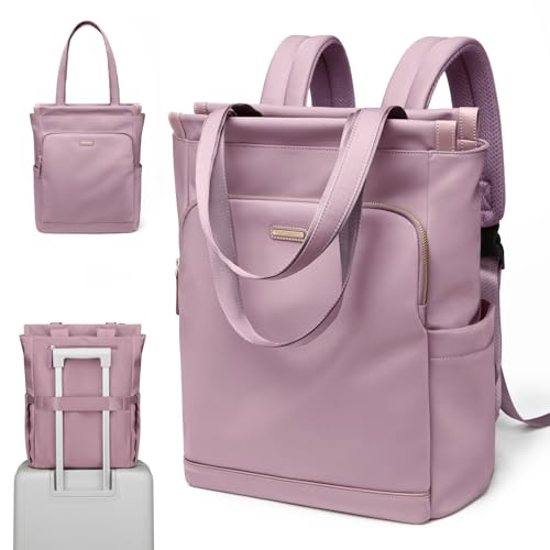 GOLF SUPAGS Convertible Laptop Backpack for Women Casual Daypack Notebook Tote Bag for Work College Travel Leisure (Pinkish Purple) - color: Pinkish Purple