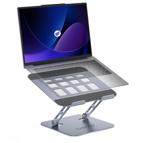 ORICO Ergonomic Laptop Stand for Desk, Height Adjustable Aluminum Laptop Stand Riser, Foldable Computer Holder for MacBook Neo, Air, Pro, Dell XPS, HP, Lenovo, Fits Devices up to 17" (ST11, Gray) - color: Gray