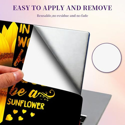 Laptop Skin Sticker Laptop Cover for 12" 13" 13.3" 14" Laptop Stickers,Reusable Skin Sticker Cover Personalized Art Waterproof & Scratch-Resistant Protector Case,Sunflower Black - color: Sunflower Black