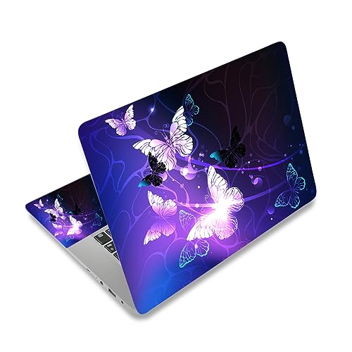 Laptop Skin Sticker Decal,12" 13" 13.3" 14" 15" 15.4" 15.6 inch Laptop Skin Sticker Cover Art Decal Protector Notebook PC (Purple Butterfly) - color: Purple Butterfly