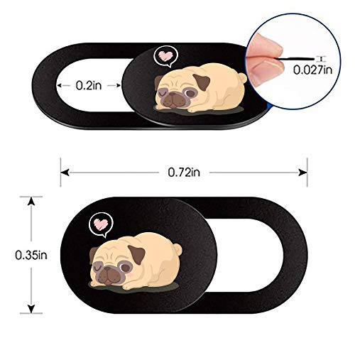 Webcam Cover Slide Ultra Thin Laptop Camera Privacy Protect, Pug | 6 Pcs Dog, Ultra thin camera cover fit for Cell phone desktop tablet PC, front camera blocks webcam to protect privacy - color: Koji 6