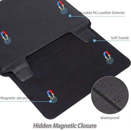 16 Inch Multifunctional Laptop Sleeve Case with Stand Soft Slim Cover for MacBook Pro/Air/ThinkPad X1/Dell XPS/Lenovo Yoga/HP Pavilion/ASUS Zenbook/LG gram/Chromebook 15" 15.3" 15.6" - color: Textured Black, size: 15-16 Inch