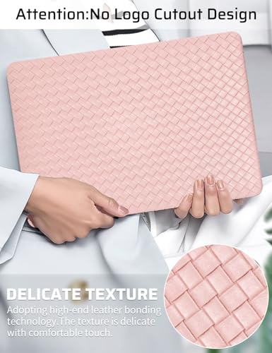 Seorsok Compatible with MacBook Pro 13 inch Case M2 2023,2022,2021-2016 A2338 M1 A2251 A2289 A2159 A1989 A1708 A1706,Elegant Leather Plastic Hard Case&Keyboard Cover,Pink Tartan PVC No Logo Cutout - color: Pink( Tartan PVC), size: Pro 13 (A2338 M1 A2251 A