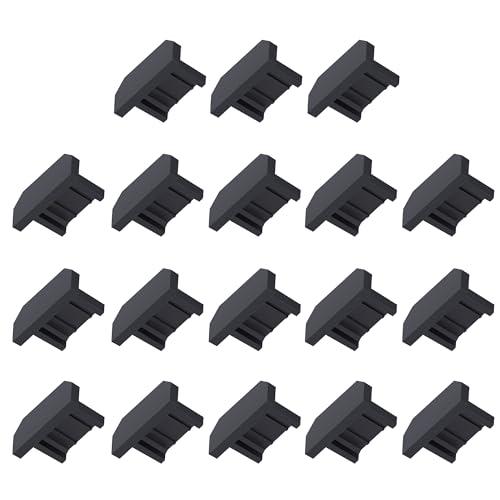 20 PCS Micro USB Port Anti-dust Plugs, Silicone Covers Caps Stoppers, Port Protector for PC Laptop Notebook Computers, Other Devices, 0.26 x 0.09 (LxW) - size: Micro USB/Black/20 PCS