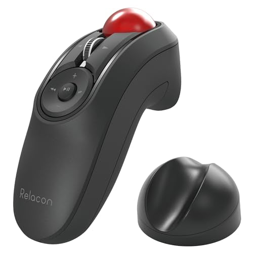 ELECOM Relacon Handheld Trackball Pointer, Ergonomic Thumb Mouse for Right or Left Hand, Bluetooth, 10 Buttons for TV, Presentation, Game, PC & MAC - style: Bluetooth