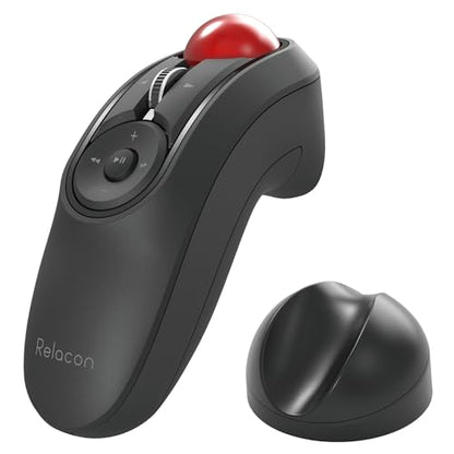 ELECOM Relacon Handheld Trackball Pointer, Ergonomic Thumb Mouse for Right or Left Hand, Bluetooth, 10 Buttons for TV, Presentation, Game, PC & MAC - style: Bluetooth