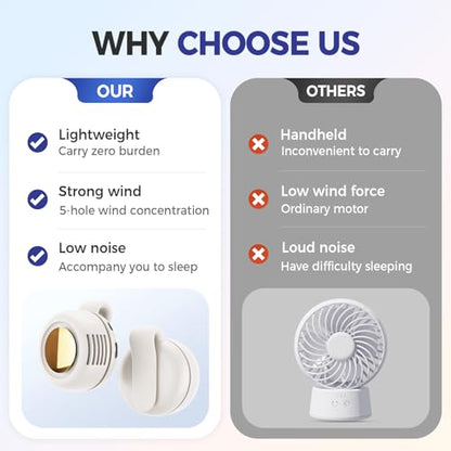 Portable Clip on Fan, 2026 New Silent Mini Bladeless Electric Fan, Mini Fans With Clip, 3-Speed Suspended Waist Fans for Outdoor & Travel & Office (Pink) - color: Pink