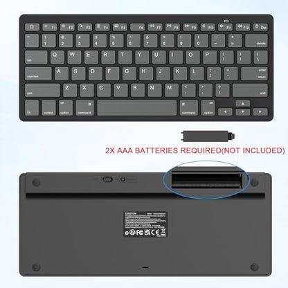 OMOTON Ultra-Slim Bluetooth Keyboard for iPad 11th/10th/9th/8th/7th, iPad Pro/Air/Mini and iPhone Series, Wireless iOS Keyboard with 12 Multimedia Keys for Office, School, Graphite Black & Gray - color: Graphite Black & Gray