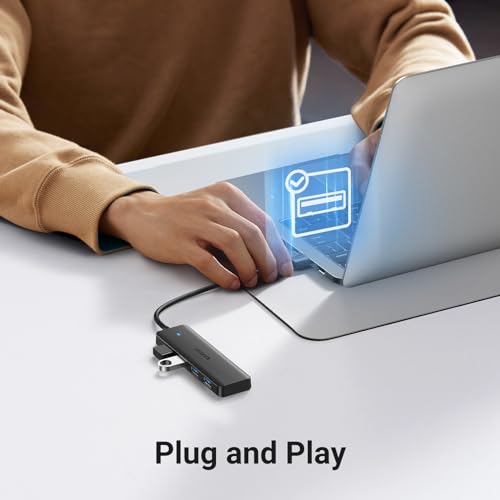 UGREEN USB 3.0 Hub, 4 Ports USB A Splitter Ultra-Slim USB Expander for Mouse, Keyboard, Flash Drive, U Disk, Printer Compatible with Laptop, Desktop PC, Xbox, PS5, and More 0.5FT - size: ['0.5 feet'], style: USB-A