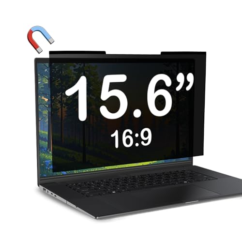Magnetic Laptop Privacy Screen 15.6 inch for 16:9 Computer Monitor, Removable Anti-Glare Screen Privacy Shield, Screen Filter and Protector for Laptop, Fits (FHD 1920 × 1080) - size: 15.6"-16-9