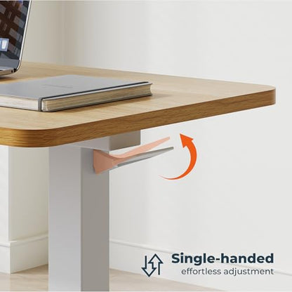 28'' Medical Overbed Bedside Table with Wheels,Rolling Table | 28''x16'' Maple Pneumatic Tilting Desktop,Overbed Bedside Table with Hidden Casters for Hospital Use - color: Maple, size: Small