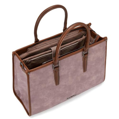 Montana West Laptop Tote Bag for Women 15.6 Inch Computer Bags Business Office Work Briefcase With Adjustable Shoulder Strap - color: Pink