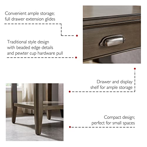 Leick Home Laurent End Table, 24", Smoke Gray - color: Gray / Pewter