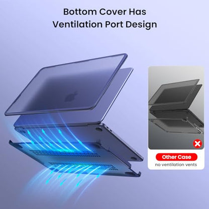 BlueSwan for MacBook Neo Case 13 inch 2026, Model A3404 A18 Pro Chip | Anti-Crack Rugged TPU Bumper, Anti-Scratch Hard Shell Protective Cover for MacBook Neo 13", Back to School Supplies - color: Frosted Indigo