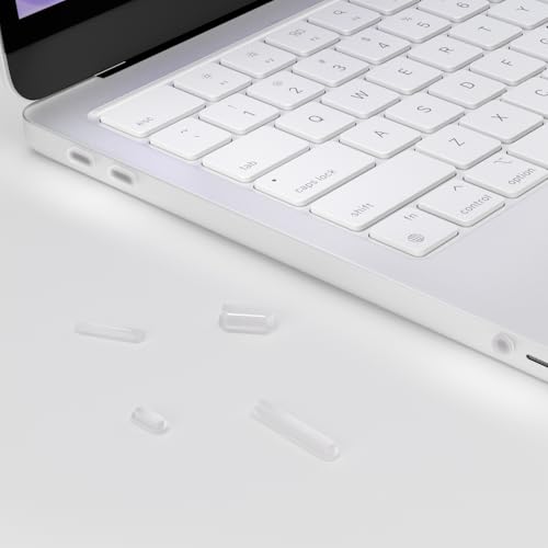 ProElife 7 Pcs Anti Dust Dirt Plug Cups Set for MacBook Neo, Clear | Durable & Reusable Silicone Laptop Accessories, Custom Fit Design, Easy to Clean Non-Slip Stuff for Macbook USB-C & Headphone - color: Clear