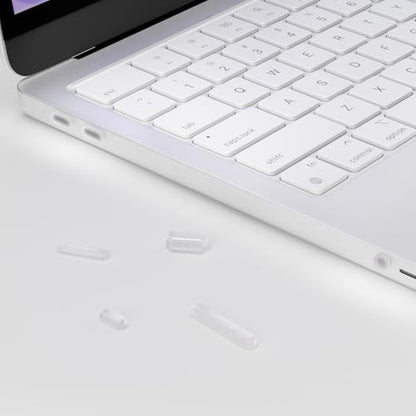 ProElife 7 Pcs Anti Dust Dirt Plug Cups Set for MacBook Neo, Clear | Durable & Reusable Silicone Laptop Accessories, Custom Fit Design, Easy to Clean Non-Slip Stuff for Macbook USB-C & Headphone - color: Clear