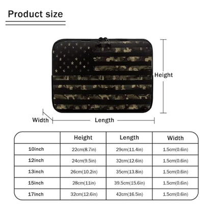 doginthehole American Flag Laptop Sleeve Bag Camo Notebook/Tablet Case Lightweight Neoprene Computer Carrying Bag Protective Cover Briefcase for Women Men - color: American Flag Camo, size: 12 inch