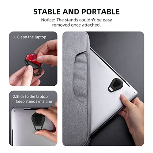 Laptop Stand for Desk, Portable Anti-Slip Keyboard Riser, Zinc Alloy Keyboard Stands, Computer Stand Compatible with MacBook Air/Pro, 10-15.6 Inches Laptops and Keyboards (Black) - color: black