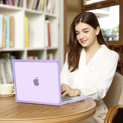 MOSISO Compatible with MacBook Air 13 inch Case M5 2026 M4 M3 M2 2025-2022 | A3449 A3240 A3113 A2681, 3 in 1 Kit Crack-Resistant Heavy Duty Protective Hard Shell Case Cover with TPU Bumper, Purple - color: Purple