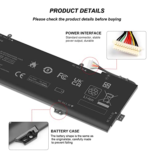 KB06XL Laptop Battery Replacement for HP Spectre X360 15-BL002XX 15-BL000NA 15-BL030NG 15-BL000 15-BL0XX 15-BL1XX 15-BL002XX 15-BL012DX 2PG91EA Z6L01EA HSTNN-DB7R TPN-Q179 902401-2C1 902499-855 - size: KB06XL 14.17, 7.68, 0.91in