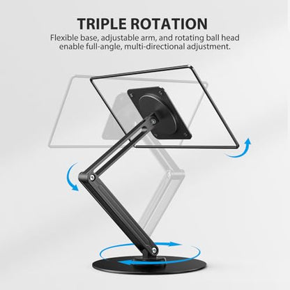 UPERFECT Magnetic VESA Stand, Adjustable Aluminum Arm for Portable Monitor | Magnetic Upgrade, 75×75mm VESA Mount, Adhesive Metal Plates, 360° Swivel Base, Supports 10–19" Screens Up to 4.4 lbs - size: 19"