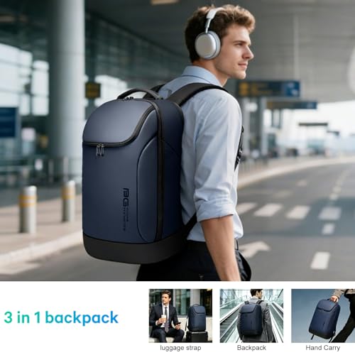 FUTURE AESTHETICS Business Smart Backpack Waterproof for women,men,Fight Approved Durable Backpack suitable as overnight and travel backpack (Blue) - color: Blue