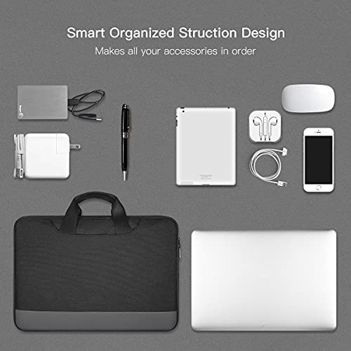 14 15 Inch Waterproof Laptop Sleeve Men Women TSA Briefcase for MacBook Pro 14 M5/M4/M3/M2/M1, Macbook Air 15 M5/M4/M3, Dell Inspiron 14/XPS 15, Lenovo Acer HP ASUS Chromebook 14 Carring Case, Black - color: Black, size: 13.5-15 Inch