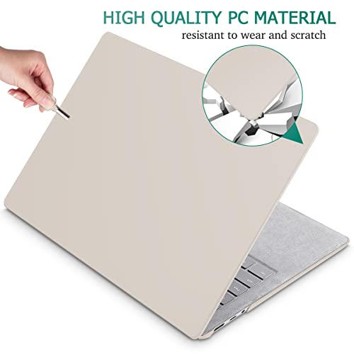 May Chen Case for 13.5" Microsoft Surface Laptop 3/4/5 with Alcantara Palm Rest Model 1867 1958 1950 (2019 2021 2022), Plastic Hard Shell Case with Keyboard Cover + Screen Protector, Stone - color: Stone