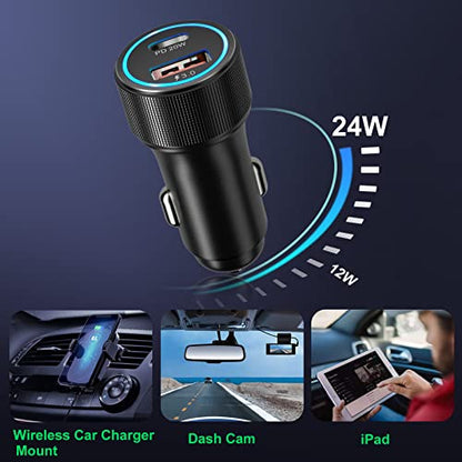 USB C Car Charger 5 Pack, Bangfun 36W Dual Port PD&QC 3.0 Fast Charging 12V USB Car Charger Cigarette Lighter Adapter Plug for iPhone 15 14 13 12 11 Pro Max SE,iPad,Samsung,Pixel(Black) - color: Black