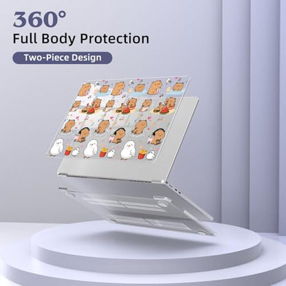 for MacBook Air 13.6 Inch Case M5/M4/M3/M2 2026-2022 Release A3449 A3240 A3113 A2681 Cute Capybara Kawaii Animal Design Crystal Clear Girly Case Laptop Protective Hard Shell Cover - color: Capybara