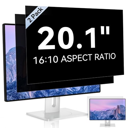 Mamol [2 Pack] 20.1 Inch Computer Privacy Screen for 16:10 Aspect Ratio Widescreen Monitor, Eye Protection Anti Glare Blue Light Computer Monitor Privacy Filter, Removable Anti-Scratch 20in Protector - size: 20.1" (16:10)
