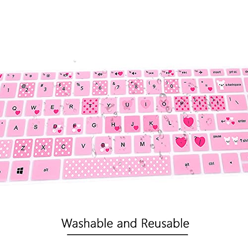 Silicone Keyboard Cover for HP 14" Laptop 2020 2019 2018,Pavilion x360 14M-BA 14M-CD 14M-DH 14-BA 14-BF 14-cm 14-CF 14-DF 14-DK 14-DS 14-DQ Series 14 Inch Protective Skin,Lovely Bears - color: Lovely Bears