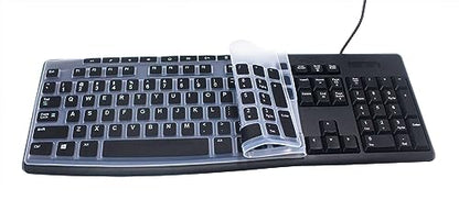 Ultra Thin Desktop PC Silicone Keyboard Cover Skin Protector Compatible for Logitech MK295 MK275 MK270 Wireless Keyboard, Logitech K200 K260 K270 MK200 MK260 Keyboard - Black - color: Black