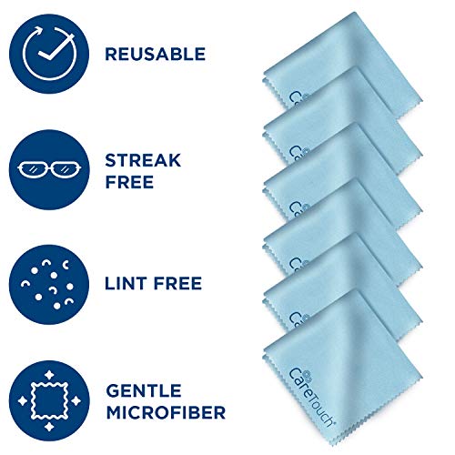 Care Touch Lens Cleaning Wipes with Microfiber Cloths - 200 Lens Wipes for Eyeglasses & 6 Microfiber Cloths - Glasses, Camera Lenses, Screens, Eye Glasses Cleaner for Cleaning Eyeglasses - size: 200 Count (Pack of 1)