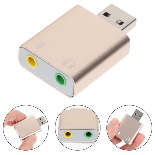 USB External Sound Card Adapter with Headphone Microphone Jack Plug and Play USB to Audio Converter for Laptop Desktop Multi-Channel Stereo Sound Card for Audio and Random Color