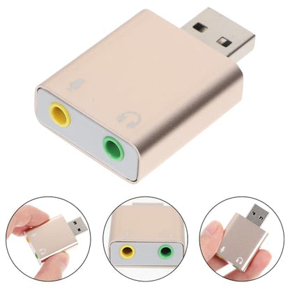 USB External Sound Card Adapter with Headphone Microphone Jack Plug and Play USB to Audio Converter for Laptop Desktop Multi-Channel Stereo Sound Card for Audio and Random Color