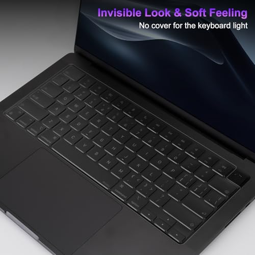 MOSISO 2 PCS Keyboard Cover, Keyboard Protector | Compatible with MacBook Neo 13 inch 2026 A18 Pro, MacBook Air 15/Air 13.6 M5 M4 M3 M2/ Pro 14/Pro 16 M5/M4/M3/M2/M1 - color: Translucent Tinted