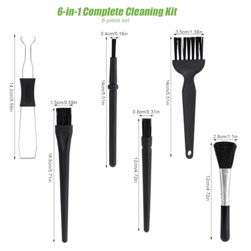6pcs Keyboard Cleaning Kit, Stainless Steel Keycap Puller & Anti Static Dust Brush Portable Keyboard Cleaning Brushes for Computer Keyboards Camera Motherboard Desk Office Equipment