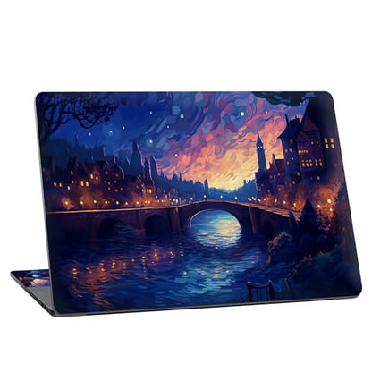 Universal Laptop Skin Sticker with 2 Wrist Pad Skins, Waterproof Scratch Resistant Vinyl Laptop Cover Decal, Cut to Fit for 11–15.6 Inch MacBook HP Dell Lenovo, Fantasy City - color: Fantasy City