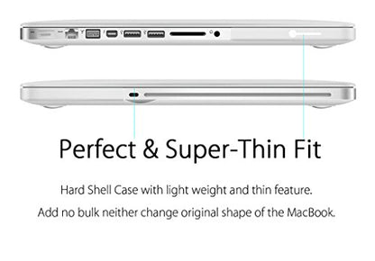 UESWILL 2in1 Smooth Soft Touch Matte Hard Shell Case with Silicone Keyboard Cover Compatible with MacBook Pro 13 inch with CD-ROM (Non-Retina) (Model A1278) + Microfibre Cleaning Cloth, Clear - color: Clear, size: MacBook Pro 13" (CD-ROM)