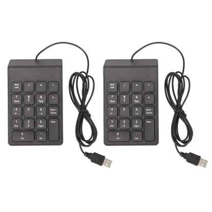 18-Key Wired Numeric Keypad – USB Plug and Play Ergonomic Mini Number Pad for PC Laptop Desktop Efficient Data Entry, Quiet Typing(2PCS) - size: 2PCS