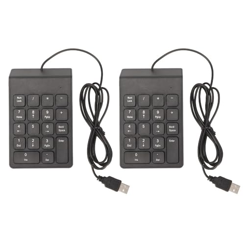 18-Key Wired Numeric Keypad – USB Plug and Play Ergonomic Mini Number Pad for PC Laptop Desktop Efficient Data Entry, Quiet Typing(2PCS) - size: 2PCS