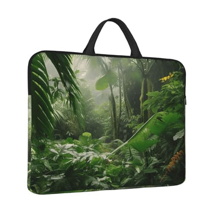 14 inch Laptop Sleeve with Handle Shockproof Laptop Bag Waterproof Computer Cover Bag Tropical Rainforest Briefcase