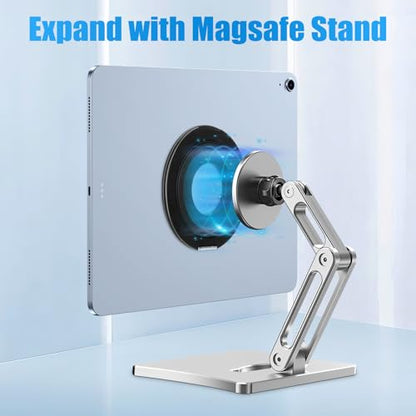 Universal Tablet Mount , Ring Holder Stand Grip for iPad Pro Air Mini,Black | Adjustable 360 Degrees Rotating Tablet Holder Fit for ipad/Kindle/e-reader and 6-13” Device,Compatible with Magsafe Stand - color: Black